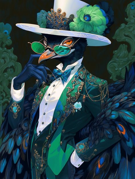 Peacock Person Character Design, Peacock Anthro, Bird Man Art, Bird Man Character Design, Anthro Peacock, Peacock Aarakocra, Aarakocra Female, Peacock Character Design, Peacock Oc