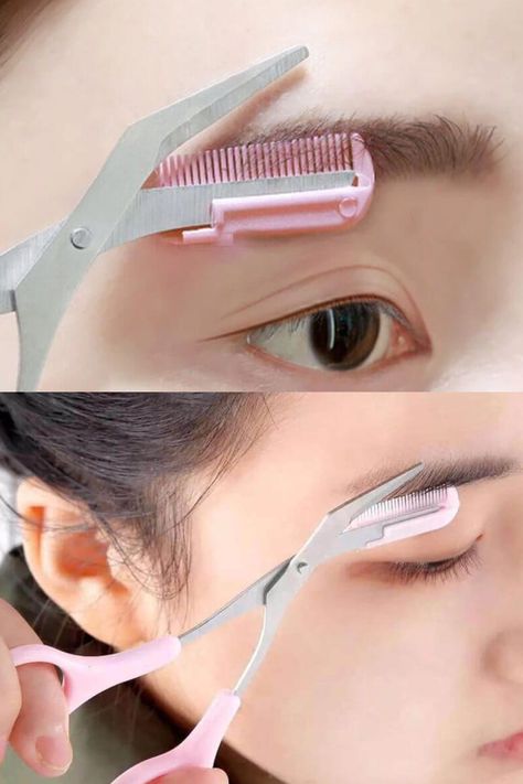 Eyebrow Scissor- Eyebrowsbar.com Shaping Eyebrows With Tweezers, How To Do Eyebrows With Tweezers, Eyebrow Shaving Tips, Eyebrows Shaving, Eyebrow Scissors, Eyebrow Trimming, Hair Bang, Bentuk Alis, Hair Removal Women