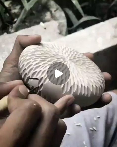 1,092 likes, 16 comments - gaya.ceramic December 6, 2021: "Charming carving!! Easy (but firm and precise) moves to pimp up a simple lid 😜 . Tap for 🎶 . . . . . . #gayaceramic #artisans #make..." Pottery Carving, Hotel Hospitality, Bali Ubud, Pottery Videos, Porcelain Pottery, Ubud, Interior Decoration, Handmade Art, Art Style