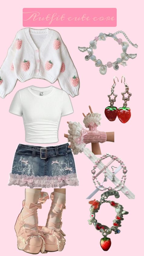 Ideas for autfit Baby Core Outfit, Kawaii Core Dress, Cutecore Pink Outfits, Pink Outfits Cutecore, Crybabycore Aesthetic Outfit, Croquette Outfits, Cute Core Outfit, Kawaii Core Outfit Pink, Cute Core