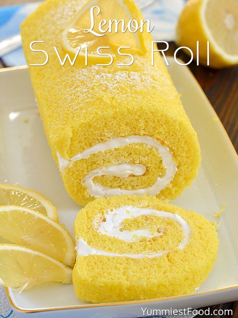 Lemon Swiss Roll, Yummiest Food, Bakers Oven, Swiss Roll Cakes, Swiss Cake, Swiss Rolls, Roll Cakes, Swiss Roll Cake, Cake Rolls