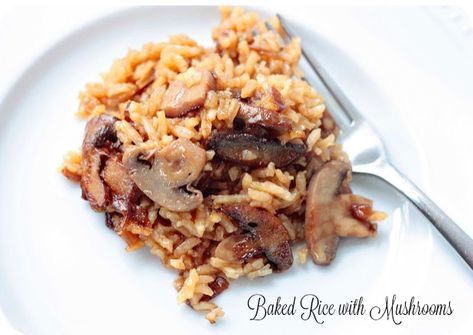 Baked Rice with Mushrooms~this was a "church potluck" staple in my childhood. I still think this is the best rice ever:-) Mushroom Rice Casserole, Aroma Rice Cooker, Homemade Fried Rice, Mushroom Rice, Rice Side, Baked Rice, Brown Rice Recipes, Sauteed Veggies, Queso Fresco