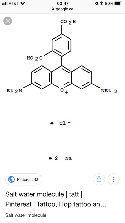 Salt Water Tattoo, Chemical Tattoo, Hop Tattoo, Water Tattoo, Water Molecule, Salt And Water, Salt, Tattoos, Water