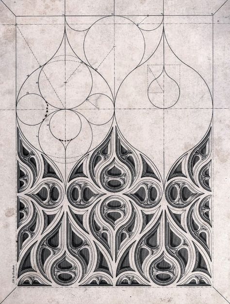 Gothic Tracery, B Smith, Gothic Pattern, Ornament Drawing, Gothic Design, Geometry Art, Gothic Architecture, Architecture Sketch, Gothic Art