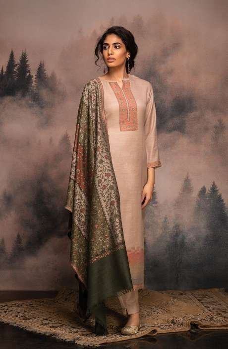 Pashmina Suit, Dupatta Designs, Muslim Outfit, Different Types Of Dresses, Silk Kurti Designs, Salwar Neck Designs, Embroidery Suits Punjabi, Printing Fabric, Long Kurti Designs