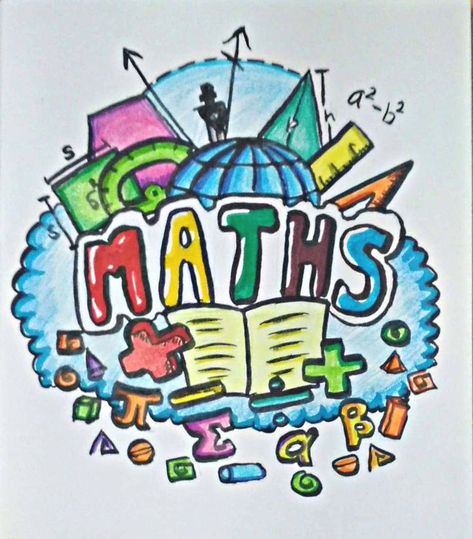 Civics Project Cover Page Ideas School, Math Doodles, Math Drawing, Project Cover Page, Math Design, Front Page Design, Teacher Thank You Cards, Math Printables, Math Projects