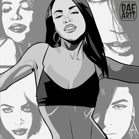 Aaliyah Artwork, Aaliyah Drawing, Art Vector Illustration, Aaliyah Style, Aaliyah Haughton, Sketch Photoshop, Fashion Illustrator, Vector Illustration Design, Aaliyah