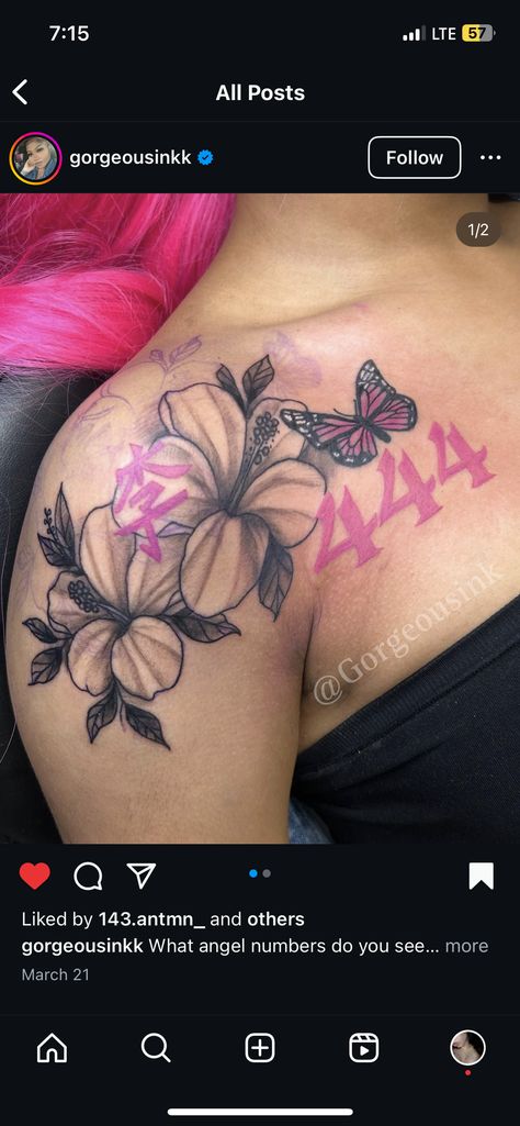 Cute Shoulder Tattoos, Shoulder Tats, Feminine Tattoo Sleeves, Tattoos For Black Skin, Stomach Tattoos, Feminine Tattoos, Pretty Tattoos, Art Inspiration Drawing, Shoulder Tattoo