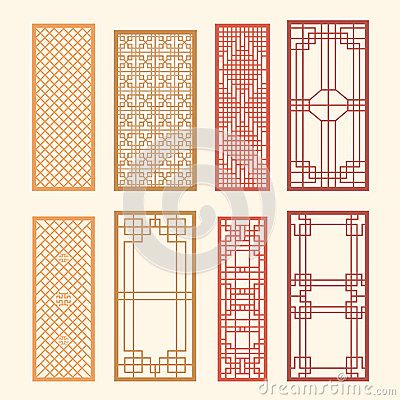 traditional korean patterns symbols - Google Search Bord Design, Korean Traditional House, Chinese Window, Traditional Korean House, Pattern Design Illustration, Old Window Frame, Chinese Pattern, Korean Design, Geometric Pattern Design