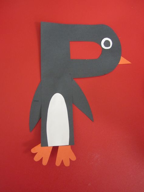 P is for Penguin, Preschool Alphabet Craft P Is For Penguin, Penguin Crafts Preschool, Penguin Preschool, Letter P Crafts, Letter E Craft, Craft Kindergarten, Preschool Letter Crafts, Zoo Phonics, Polar Bear Craft