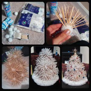 Sweet Gum Tree Crafts, Toothpick Crafts, Spray Snow, Homemade Christmas Ornaments Diy, Tiny Trees, Christmas Lollipops, Tooth Pick, Retro Crafts, Vintage Christmas Crafts