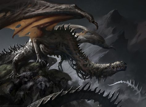 ArtStation - undead dragon dude and some sketches, Brent Hollowell Undead Dragon, Zombie Dragon, Dragon Dnd, Undead Knight, Dead Dragon, Beast Creature, Some Sketches, Creature Artwork, Fantasy Beasts