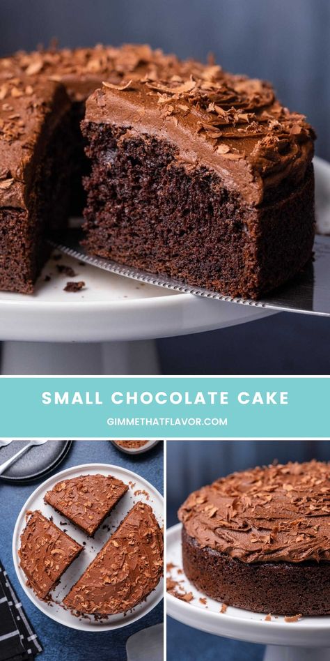 Single Layer Round Cake, Small 6 Inch Cake, 6 Inch Cake Recipe One Layer, 6 Inch Cake Recipes, 1 Layer Chocolate Cake, Six Inch Cakes, Chocolate Cake 6 Inch, 6 Inch Chocolate Cake Recipe, Small Batch Chocolate Cake