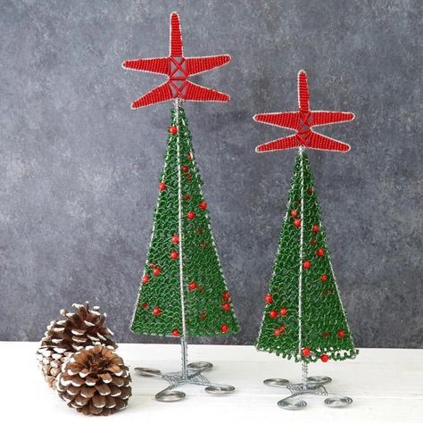 30 Best Tabletop Christmas Trees You can Buy for Under $50 Tabletop Christmas Trees, Beautiful Beaded Jewelry, Christmas Tree Set, Tabletop Christmas Tree, Red Beads, Green Beads, Maasai, Christmas Tree Toppers, Red Bead