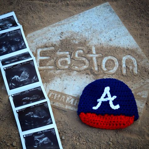 Baseball Theme Maternity Boy Announcement Ideas, Baby Boy Announcement Ideas, Baseball Maternity, Baseball Gender Reveal, Boy Announcement, It's A Boy Announcement, Baby Boy Announcement, Announcement Ideas, Baseball Theme