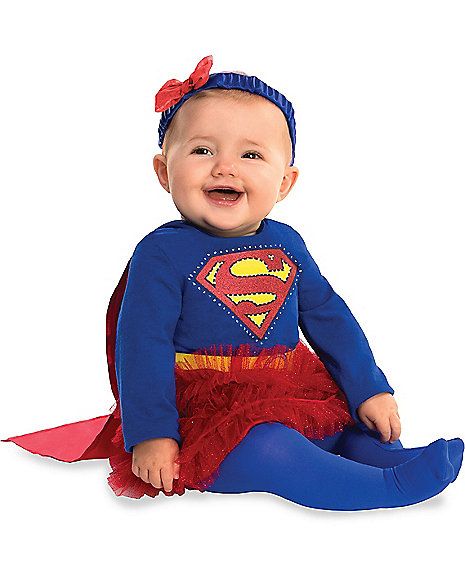 Supergirl Caped Dress Baby Costume - Spirithalloween.com Baby Wonder Woman, Wonder Woman Accessories, Superhero Fancy Dress, Wonder Woman Dress, Wonder Woman Outfit, Newborn Costume, Comic Costume, Baby Kostüm, Onesie Costumes