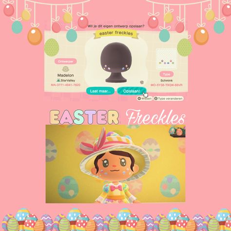 Animal Crossing Easter Design, Animal Crossing Easter, Acnh Easter, Easter Picnic Ideas, Acnh Kidcore, Pokemon Crystal, Easter Flags, Easter Design, Qr Code