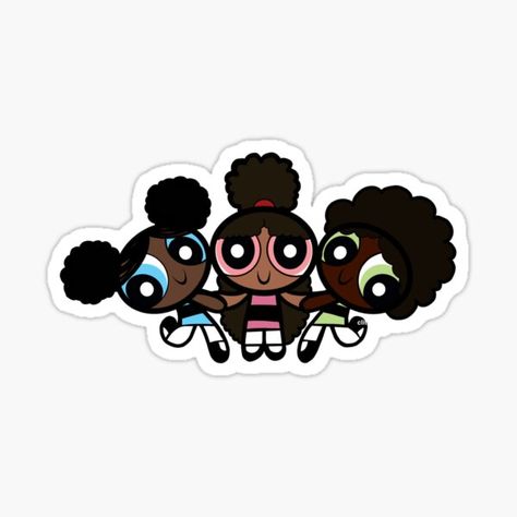 Kawaii Felt, Super Nana, Powerpuff Girls Wallpaper, Powerpuff Girl, Black Cartoon Characters, Felt Patterns, Glam Girl, Black Cartoon, Stickers For Sale