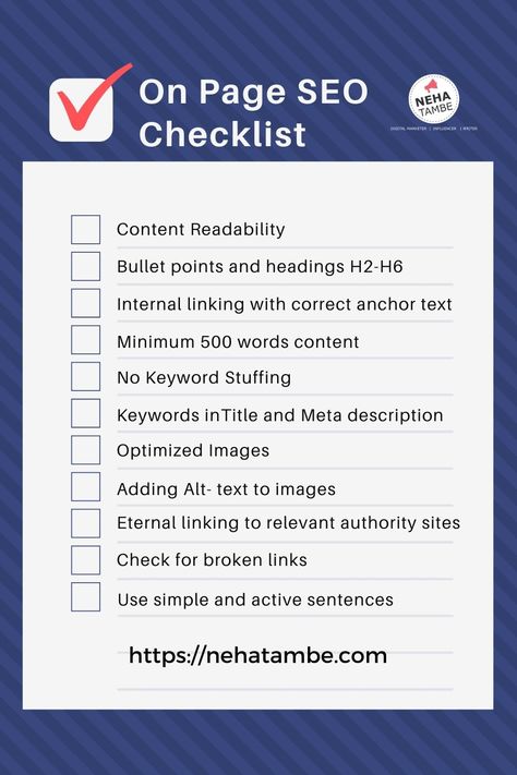 On Page SEO Checklist for new bloggers On Page Seo Checklist, Seo Checklist, Meaningful Sentences, Seo Audit, Seo Basics, Airbnb Promotion, Book Promotion, Business Basics, Things To Remember