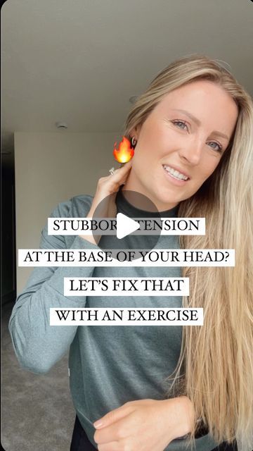 Kristen Bos | Doctor of Physical Therapy on Instagram: "Stubborn tension at the base of your head/skull?? 🔥  Let’s fix that! 👏🏻  I often find this pain due to tightness in a muscle in the neck called the upper trapezius. This results in the pulling, tension and discomfort you are feeling in your neck and head.  The goals of this exercise from the postural restoration institute are to help you expand into this muscle and give that muscle a break. Trust me it’s a great one that I use often 👏🏻 💆‍♀️!  Comment below if you struggle with different forms of neck pain and I will create more videos to help! 😊  #neckpain #neckpainrelief #neckpainexercises #neckpaintreatment #fixyourneck #necktension #physicaltherapy #posturalrestorationinstitute #physiotherapy #pt #treatyourself #movementisme How To Relax Neck Muscles, Stretches For Pulled Neck Muscle, Neck Tension Relief Remedies, Knot In Neck Muscle, Pulled Muscle In Neck, How To Relieve Neck Tension, Stretches For Neck And Shoulder Tension, Natural Muscle Relaxer Neck, Pulled Neck Muscle Remedy