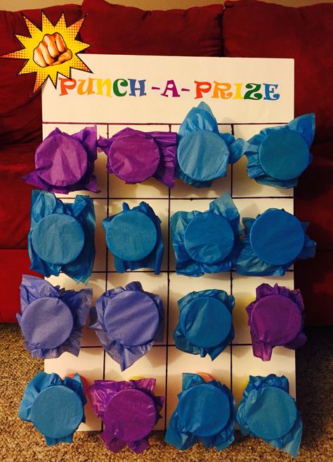 Punch A Prize Game, Carnival Punch Game, How To Make A Prize Punch Board, Prize Board Ideas, Work Carnival Ideas, Punch A Hole Game Diy, Punch Gift Game, Cute Prizes For Games, Punch A Prize Diy