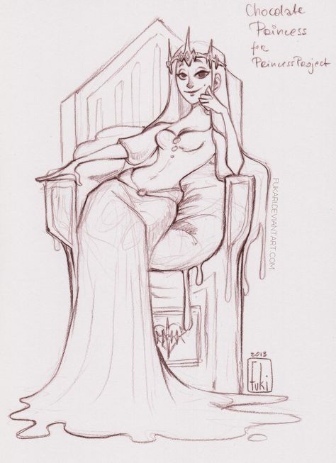 Princess Project - Chocolate Princess by *Fukari on deviantART Drawing Poses Princess, Queen Base Drawing, Royal Pose Reference Drawing, Queen Sitting On Throne Drawing, Princess Drawing Base, Queen Poses Drawing, Princess Reference Pose, Princess Poses Drawing Reference, Princess Pose Reference