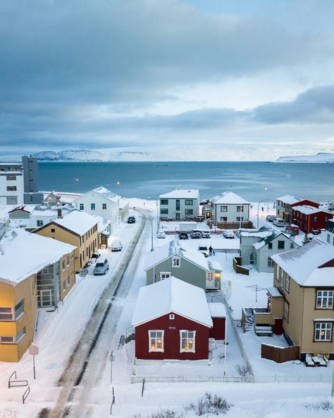 Return of the sun. "The Day of the Sun is when the sun first shines on Sólgata. On that day, I bake pancakes," says Lilja Sigurgeirsdóttir. Lilja lives in a small, red, 120-year-old house on Sólgata 2 (which in Icelandic means ‘sun street’) in the town of Ísafjörður in the Westfjords. Learn more about Lilja and the Return of the Sun at the link in bio. #nordurjournal #iceland Scandinavian Travel, Lego Christmas Village, Snow Cabin, West Iceland, Scandinavia Travel, In The Town, Travel Outdoors, Iceland Travel, House Landscape