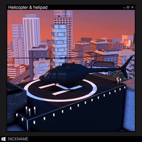 Helicopter & helipad | give me a nickname on Patreon Sims 4 Helicopter, Sims 4 Plane Cc, Sims 4 Nickname Cc, Sims 4 Contemporary Cc, Give Me A Nickname, Sims4 House, Harry Potter Case, Blender Scene, Cc Patreon