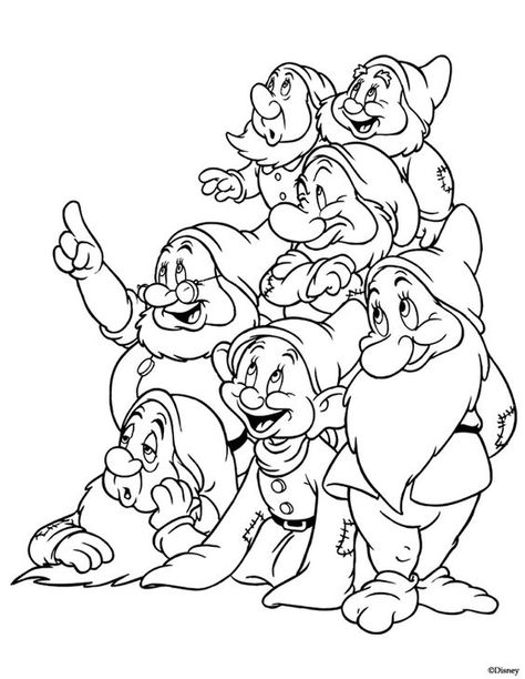 Kids Under 7: Snow White and the Seven Dwarfs Coloring Pages: Mandala Disney, Snow White Coloring Pages, Snow White 7 Dwarfs, Snow White Dwarfs, Sette Nani, Snow White Seven Dwarfs, Disney Princess Coloring Pages, Princess Coloring Pages, Snow White And The Seven Dwarfs