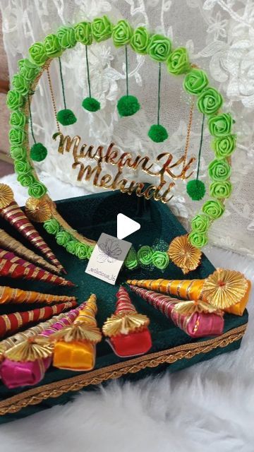 Mehndi Platter Ideas, Mehndi Tray, Mehndi Platter, Groom Fashion, Mehndi Ceremony, Bridal Gift Wrapping Ideas, Bridal Gift, Wrapping Ideas, Birthday Decorations