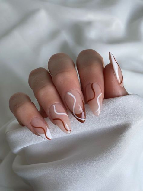 Brown Nail, Her Nails, Chic Nails, Short Acrylic Nails, Best Acrylic Nails, Cute Acrylic Nails, Nude Nails, Almond Nails, Trendy Nails