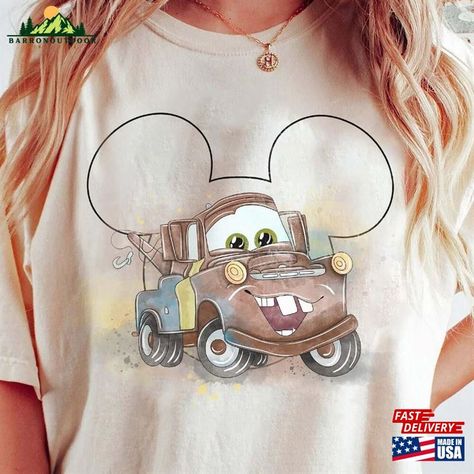 Tow Mater Shirt Vintage Disney Comfort Colors Cars Movie T-Shirt Unisex Check more at https://barronoutdoor.com/product/tow-mater-shirt-vintage-disney-comfort-colors-cars-movie-t-shirt-unisex/ Mater Cars Disney, Kids Disney Shirts, Mater Cars, Disney Outfits Women, Disney Diy Crafts, Vacation 2024, Tow Mater, Disney Board, Disney Trip Shirts