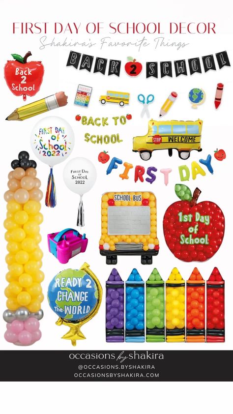 Looking for first day of school decor to celebrate the start of a new school year. Check out our list of products to make your first week of school memorable. School Decorations Ideas, First Day Of School Decorations, Quick Teacher Gifts, Swedish Fish Candy, Teacher Gift Baskets, Flair Pens, Birthday Traditions, Garland Backdrops, Pencil Gift