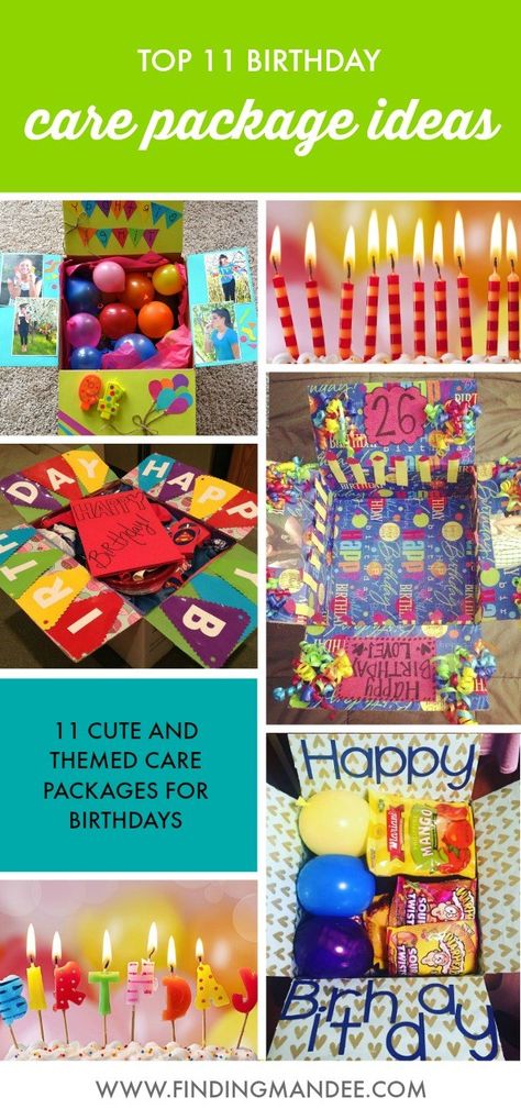 Birthday Care Package Ideas | Finding Mandee 21 Birthday Care Package Ideas, Birthday Care Package For Boyfriend, Birthday Box For College Son, Birthday Box For College Daughter, 30th Birthday Care Package Ideas, Birthday In A Box Care Package, Birthday Care Packages College, Birthday Care Package Ideas For Her, Missionary Birthday Package Ideas