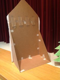 how to make free standing props with cardboard                                                                                                                                                                                 More Destination Imagination, Play Props, Stage Props, Stone Soup, Christmas Program, Christmas Village Houses, Christmas Play, School Play, Candy Christmas Decorations