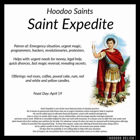 Hoodoo Saints, Hexes And Curses, Saint Expedite, Hoodoo Conjure Rootwork, Hoodoo Rootwork, Hoodoo Magic, Hoodoo Conjure, Hoodoo Spells, Voodoo Hoodoo