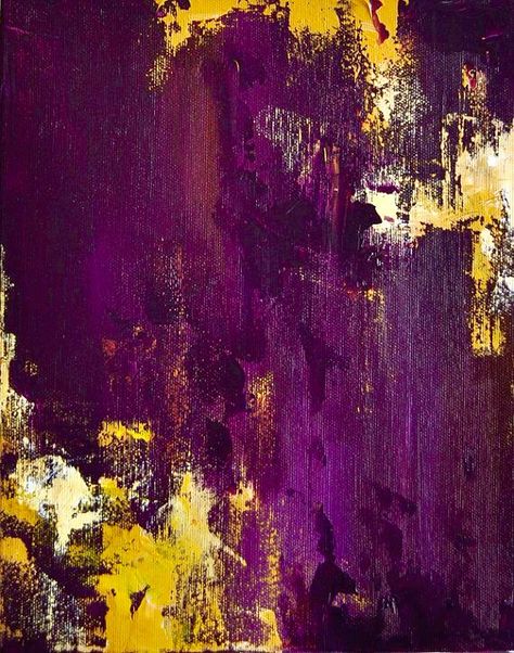 Shades of Violet and Yellow Plum Wall, Shades Of Violet, Future Room, Yellow Wall, Art Yellow, Yellow And Purple, Purple Art, Hur Man Målar, Yellow Painting