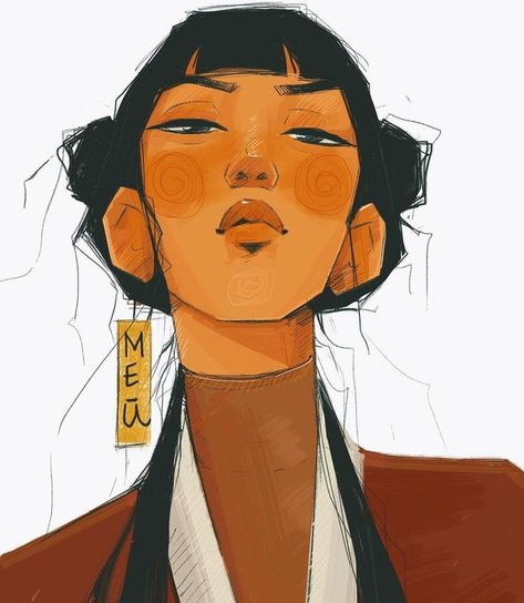 Female Facial Expressions, Portraits Art, Portrait Cartoon, Arte Inspo, Cute Art Styles, Aang, Facial Expressions, Art Studies, Cartoon Style