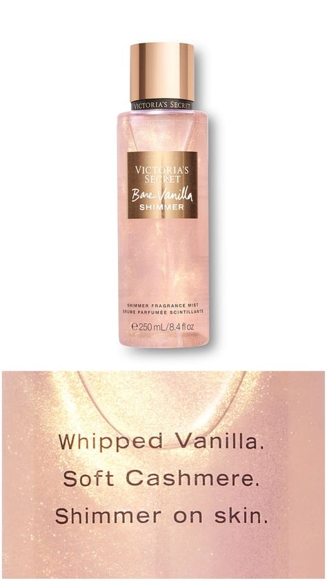 Victoria's Secret Bare Vanilla Notes Shimmer Collection Body Mist Victoria's Secret Bare Vanilla, Victoria Secret Body Spray, Bare Vanilla, Victoria's Secret Perfume, Victoria Secret Body, Body Mist, Body Spray, Victoria Secret, Mist