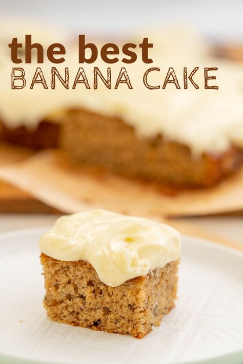 Banana Cake With Icing, Icing For Banana Cake, Banana Cake Icing, Banana Cake Recipe Moist, Recipe For Banana Cake, The Best Banana Cake, Easy Banana Cake, Lemon Cream Cheese Icing, Best Banana Cake