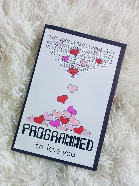 Programmer Gifts Ideas, Gift For Programmer Boyfriend, Programmer Boyfriend, Valentines Day Cards For Boyfriend, Engineer Boyfriend, Engineer Computer, Saint Valentin Diy, Gifts For Programmers, Love Scrapbook