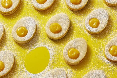 Lemon Curd Egg Cookies Classic Easter Desserts, Easy Easter Cookies, Easter Cookie Recipes, Easter Fun Food, Easy Easter Recipes, Egg Cookies, Easy Easter Desserts, Easter Egg Cookies, Easter Menu