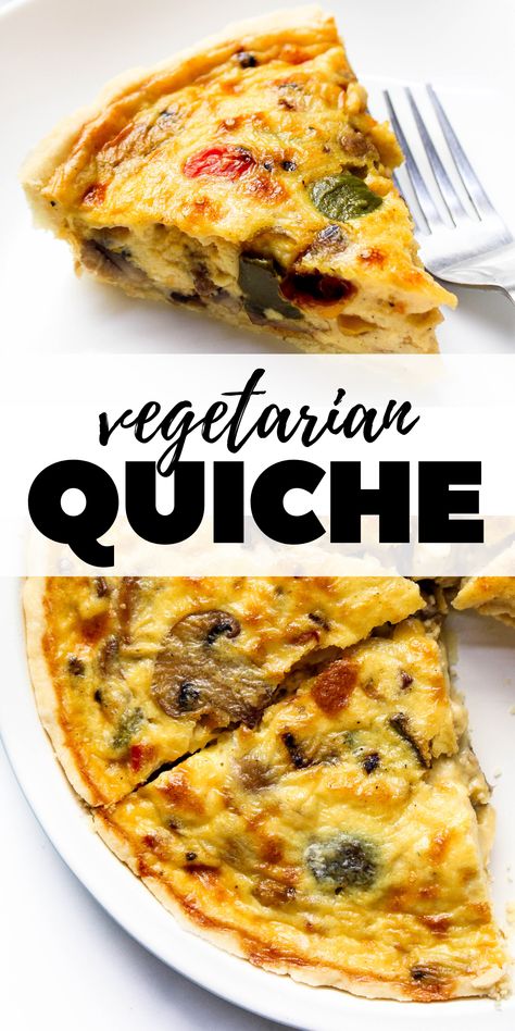 Veggie Quiche Recipes, Vegetable Quiche Recipes, Vegetarian Quiche Recipes, Vegetarian Pie, Vegetarian Quiche, Easy Custard, Veggie Quiche, Vegetable Quiche, Homemade Pie Crust