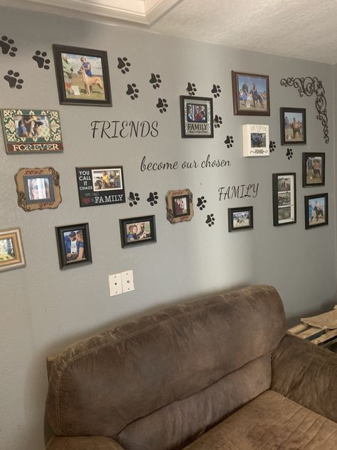 Memorial Display Ideas For Home Dog, Pet Memorial Wall Ideas, Memorial Shelf Display For Dog, Pet Pictures Wall, Memorial Wall Ideas, Foster Dog Picture Wall, Dog Foster, Office Display, Dogs Pictures