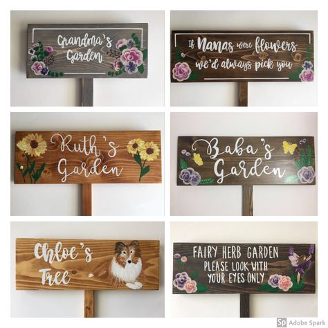 Garden Signs Diy, Fairy Herb Garden, Garden Quotes Signs, Custom Outdoor Signs, Garden Marker, Grandmas Garden, Future Kitchen, Gardening Gift, Memorial Signs