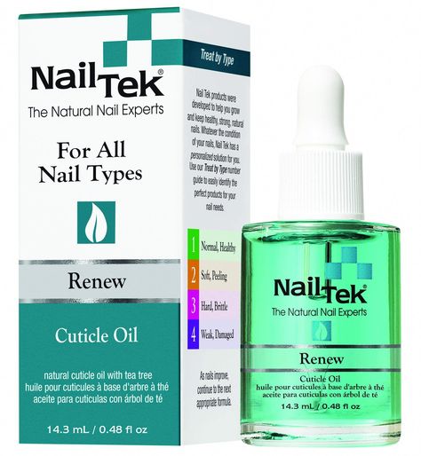 Amazon.com: Nail Tek Renew, Natural Cuticle Oil with Tea Tree for All Nail Types, 0.48 oz, 1-Pack : Beauty & Personal Care Peeling Cuticles, Healthy Cuticles, Dry Cuticles, Nail Tek, Nail Types, Nail Beds, Cuticle Cream, Japanese Nail, Damaged Nails