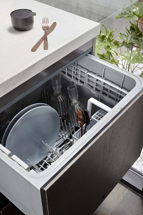 Whiting Architects, Dish Drawer, Fisher And Paykel, Top Kitchen Cabinets, Modern Black Kitchen, Drawer Dishwasher, Fisher Paykel, Integrated Fridge, Melbourne Victoria