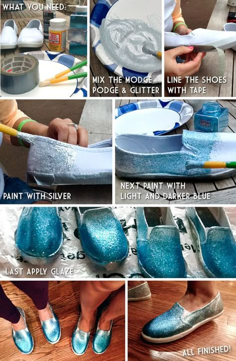 Diy Glitter Sneakers, Diy Glitter Shoes, Upcycle Shoes, Glitter Projects, Shoe Refashion, Shoe Makeover, Diy Sneakers, Painted Sneakers, Diy Glitter