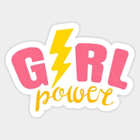 Girl power - Girl - Sticker | TeePublic Sport Stickers, Architecture Symbols, Feminism Stickers, Girl Power Stickers, Boss Up Quotes, Good Luck Wishes, Funny Stick Figures, Free Printable Planner Stickers, Apple Logo Wallpaper Iphone