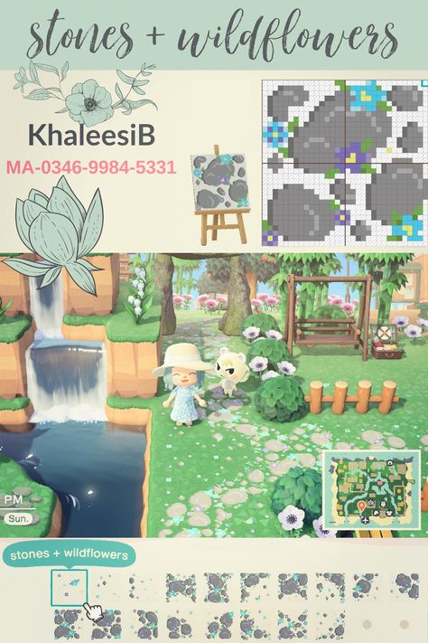 Pathway Ideas Animal Crossing, Acnh Stone Path Patterns, Acnh Stone Patterns, Island Layout, Acnh Path, Acnh Paths, Motif Acnl, Acnh Cottagecore, Animal Crossing 3ds